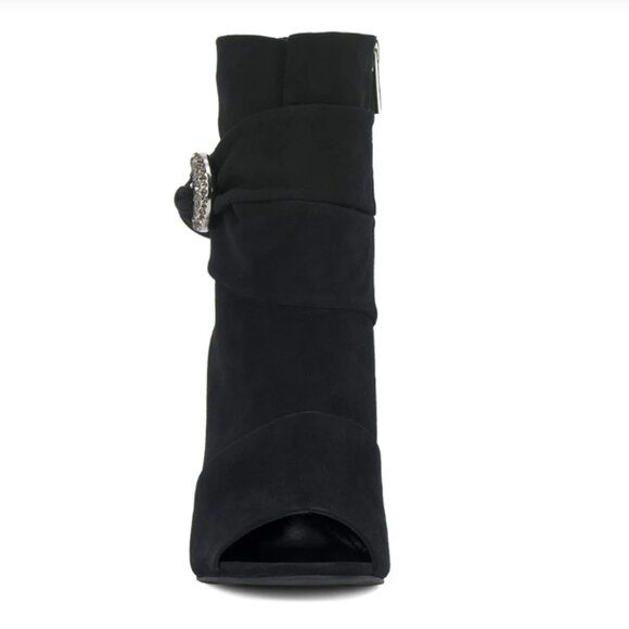 new Vince Camuto Womens ANTAYA Suede Peep Toe Ankle Booties Shoes 259  4M2T - Picture 6 of 9